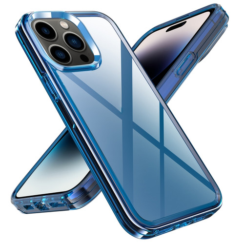 iPhone 14 Pro Transparent Armor Phone Case - Blue