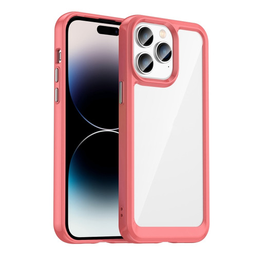 iPhone 14 Pro Colorful Series Acrylic + TPU Phone Case  - Red