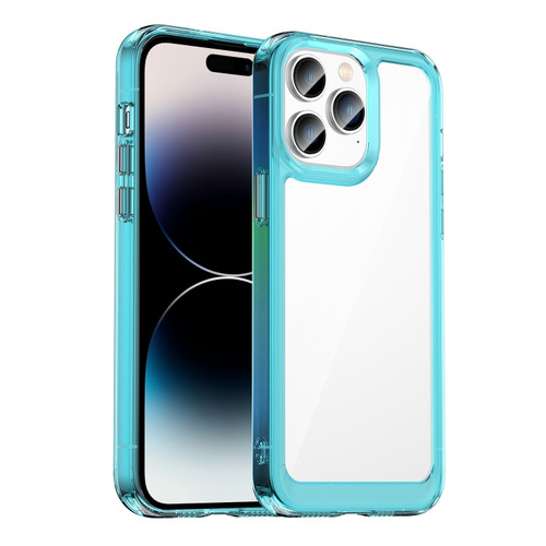 iPhone 14 Pro Colorful Series Acrylic + TPU Phone Case  - Transparent Blue