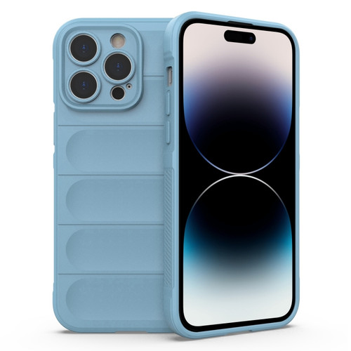 iPhone 14 Pro Magic Shield TPU + Flannel Phone Case - Light Blue