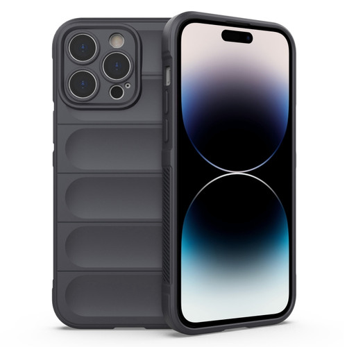 iPhone 14 Pro Magic Shield TPU + Flannel Phone Case - Dark Grey
