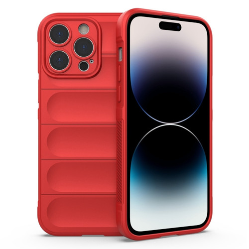 iPhone 14 Pro Magic Shield TPU + Flannel Phone Case - Red