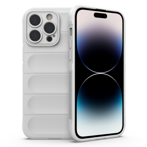 iPhone 14 Pro Magic Shield TPU + Flannel Phone Case - White