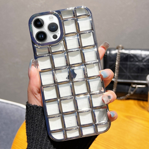 iPhone 14 Pro 3D Grid Phone Case - Silver