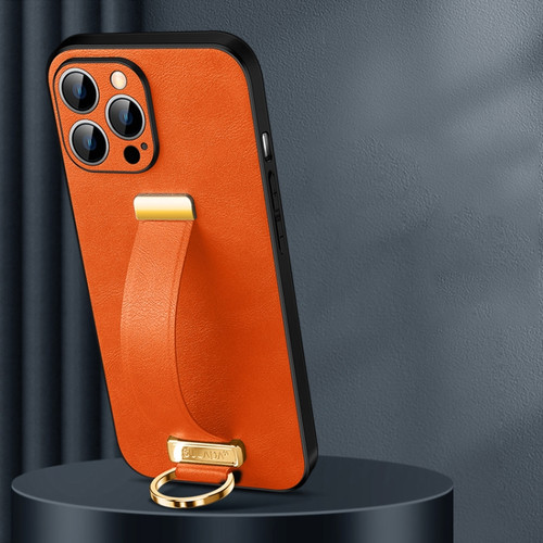 iPhone 14 Pro SULADA Cool Series PC + Leather Texture Skin Feel Phone Case - Orange