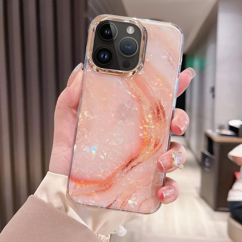 iPhone 14 Pro Colorful Crystal Ripple TPU Phone Case - Pink Orange