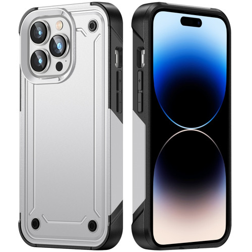 iPhone 14 Pro 2 in 1 Soft TPU Hard PC Phone Case - White