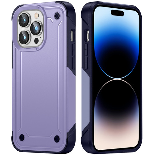 iPhone 14 Pro 2 in 1 Soft TPU Hard PC Phone Case - Purple Royal Blue