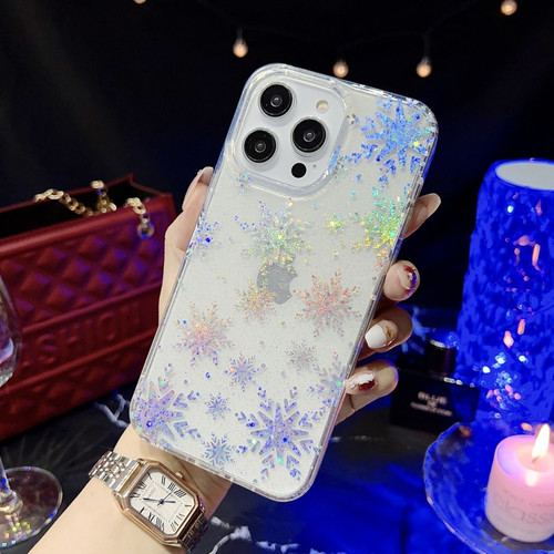 iPhone 14 Pro Little Star Series Glitter Powder TPU Phone Case - Snowflake