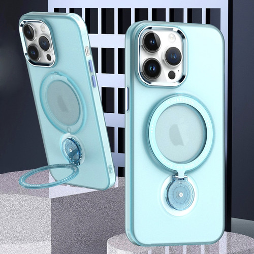iPhone 14 Plus 360 Degree Rotation Holder MagSafe Magnetic Phone Case - Light Blue