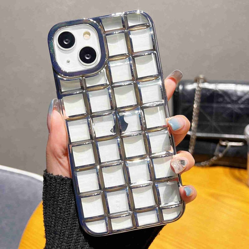 iPhone 14 Plus 3D Grid Phone Case - Silver