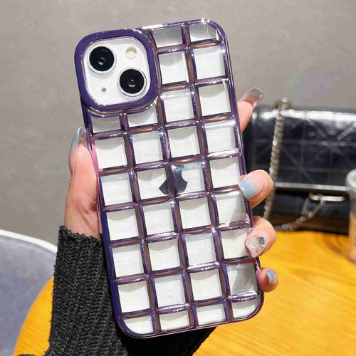 iPhone 14 Plus 3D Grid Phone Case - Purple