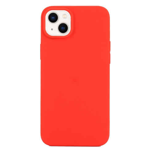 iPhone 14 Plus Solid Color Frosted Silicone Phone Case - Red