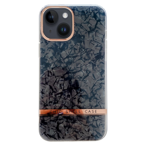 iPhone 14 Plus Electroplating Shell Texture TPU Phone Case - Black