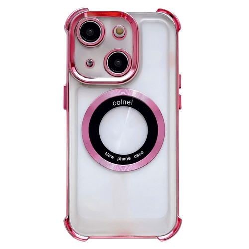 iPhone 14 Plus 6D Electroplating Armor Magsafe Phone Case - Pink