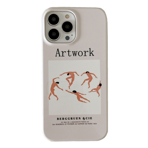 iPhone 14 Plus 2 in 1 Detachable Painted Pattern Phone Case - White Dancing
