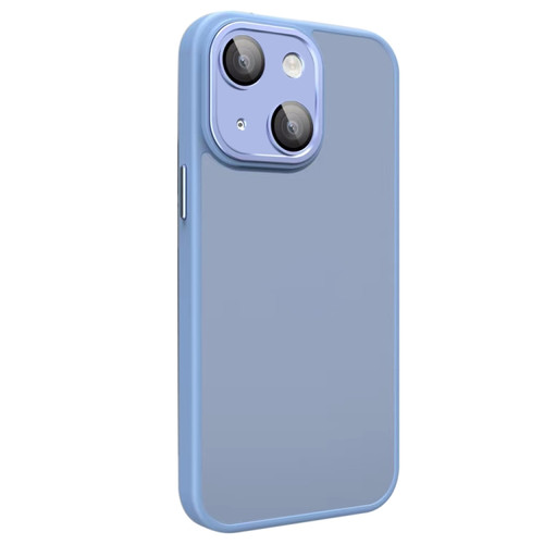 iPhone 14 Plus All-inclusive TPU Edge Acrylic Back Phone Case with Lens Film - Sierra Blue