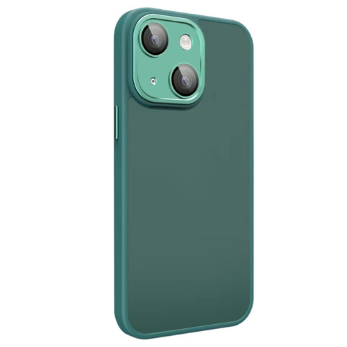 iPhone 14 Plus All-inclusive TPU Edge Acrylic Back Phone Case with Lens Film - Green