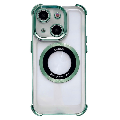 iPhone 14 Plus 6D Electroplating Armor Magsafe Phone Case - Green