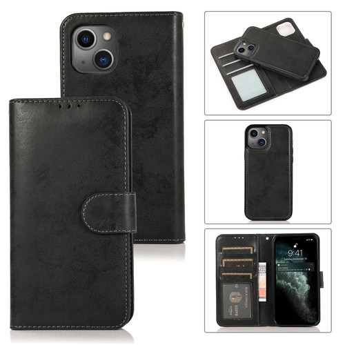 iPhone 14 Plus 2 in 1 Detachable Leather Case  - Black