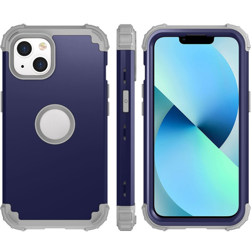 iPhone 14 Plus 3 in 1 Shockproof Phone Case  - Navy Blue