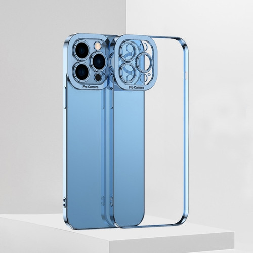 iPhone 14 Plus Electroplating High Transparent TPU Phone Case  - Blue