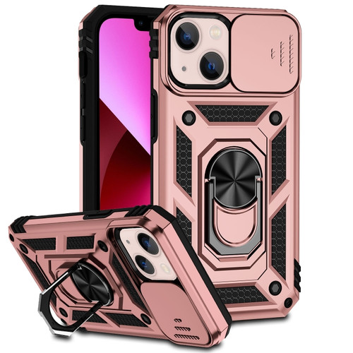 iPhone 14 Plus Sliding Camshield Holder Phone Case  - Rose Gold