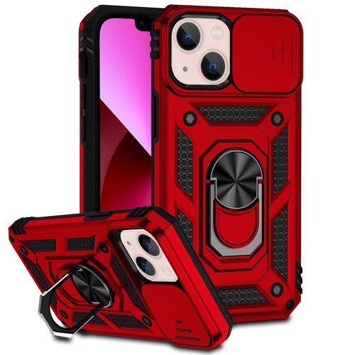 iPhone 14 Plus Sliding Camshield Holder Phone Case  - Red
