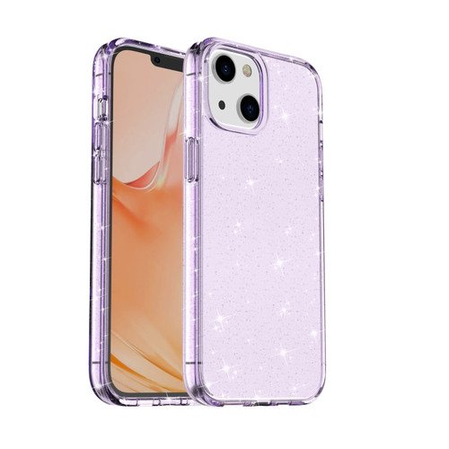 iPhone 14 Plus Shockproof Terminator Style Glitter Powder Protective Case   - Purple