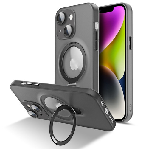 iPhone 14 Plus MagSafe Magnetic Multifunctional Holder Phone Case - Black