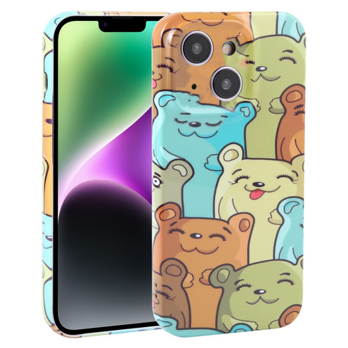 iPhone 14 Plus Dustproof Net Full Coverage PC Phone Case - Cute Bear