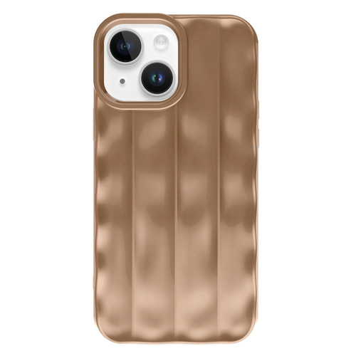 iPhone 14 Plus  3D Stripe TPU Phone Case - Chocolate Color