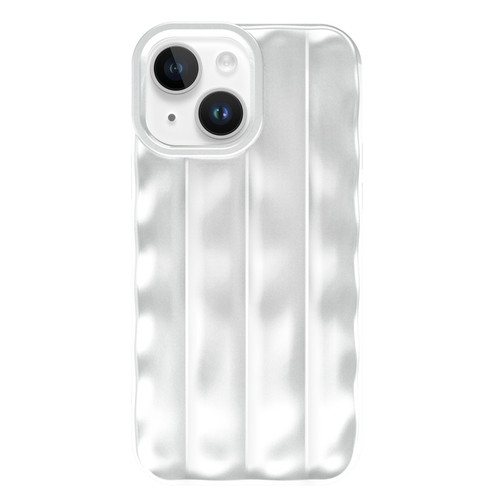 iPhone 14 Plus  3D Stripe TPU Phone Case - Silver