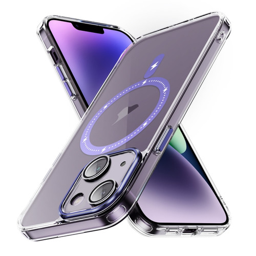 iPhone 14 Plus Airbag Shockproof MagSafe Phone Case - Light Purple
