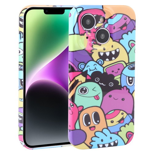 iPhone 14 Plus Dustproof Net Full Coverage PC Phone Case - Cute Monster