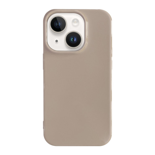 iPhone 14 Plus Shockproof Solid Color TPU Phone Case - Khaki