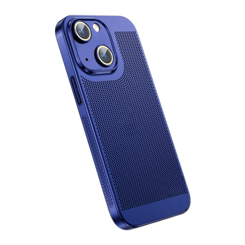 iPhone 14 Plus Ice Sense Heat Dissipation Electroplating PC Phone Case - Navy Blue