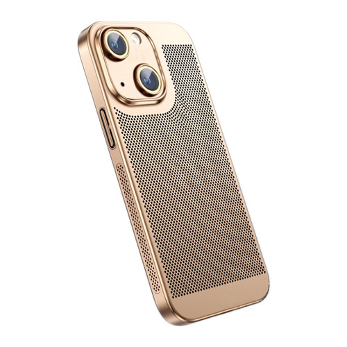 iPhone 14 Plus Ice Sense Heat Dissipation Electroplating PC Phone Case - Champagne Gold