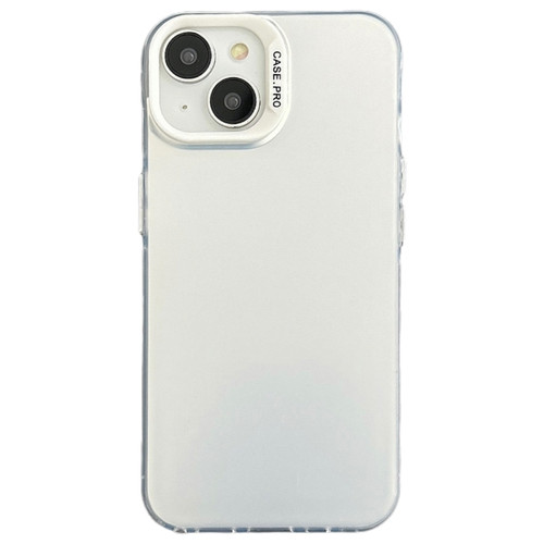 iPhone 14 Plus Semi Transparent Frosted PC Phone Case - White