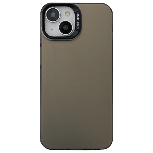 iPhone 14 Plus Semi Transparent Frosted PC Phone Case - Brown