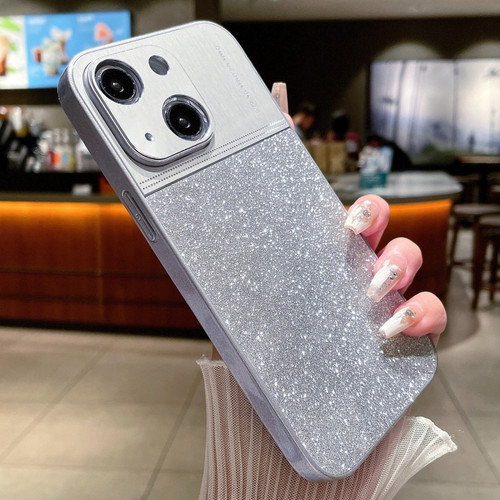 iPhone 14 Plus Metallic Glitter Powder Shockproof Phone Case - Grey