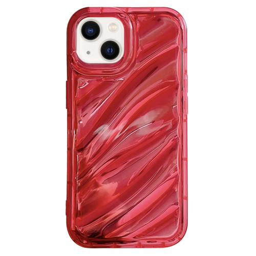 iPhone 14 Plus Laser Sequin Waves TPU Phone Case - Red