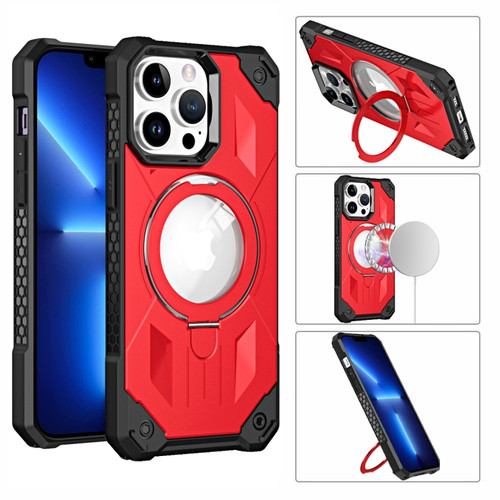 iPhone 14 Plus MagSafe Magnetic Holder Phone Case - Red