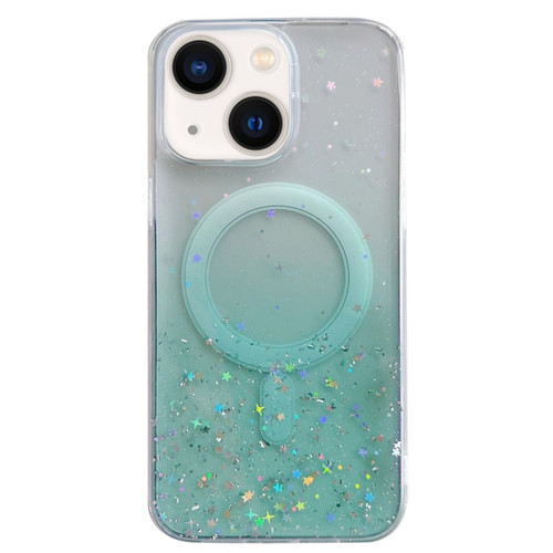 iPhone 14 Plus MagSafe Glitter Hybrid Clear TPU Phone Case - Green