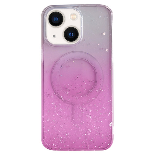 iPhone 14 Plus MagSafe Glitter Hybrid Clear TPU Phone Case - Pink