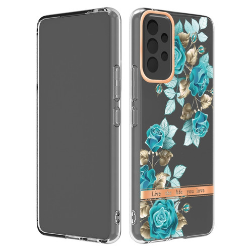 Samsung Galaxy A53 5G Flowers and Plants Series IMD TPU Phone Case - Blue Rose
