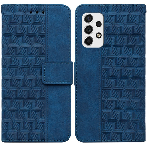 Samsung Galaxy A53 5G Geometric Embossed Leather Phone Case - Blue
