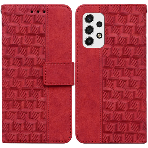 Samsung Galaxy A53 5G Geometric Embossed Leather Phone Case - Red