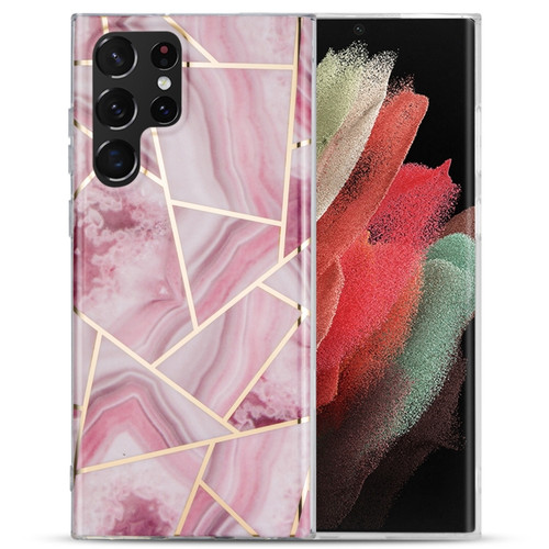 Samsung Galaxy A53 5G Electroplating IMD Marble TPU Phone Case - Rose Red