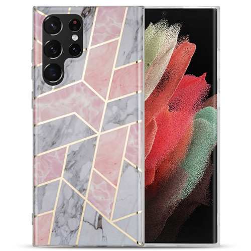 Samsung Galaxy A53 5G Electroplating IMD Marble TPU Phone Case - Pink Grey